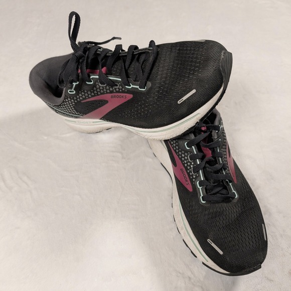 Brooks Shoes - Brooks Ghost 14 Womens Running Shoes Black Plum Aqua Size 9 see photo